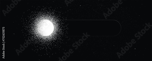 Space ship in space. Futuristic landscape, with noise texture . Rocket launch with starry sky .Vector illustration, screen print texture