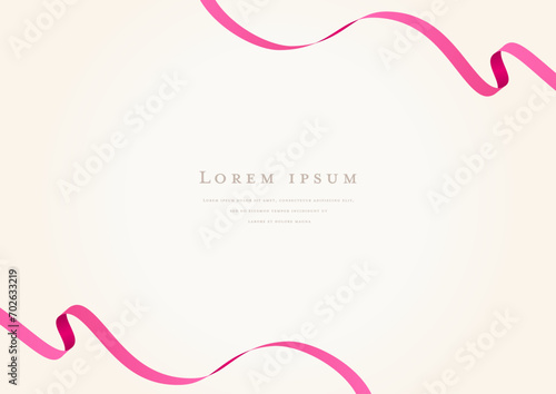 pink ribbon vector design frame