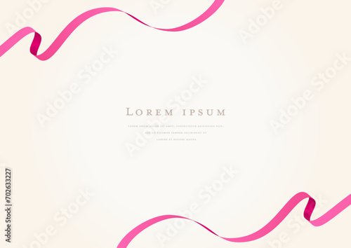 pink ribbon vector design frame