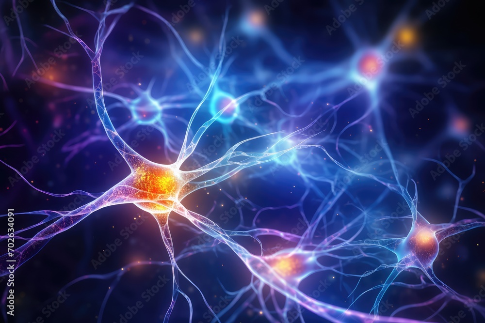Neuronal learning, 3d neurons forge new connections, strengthening the brain's cognitive abilities, Neurons in the brain act as messengers, brain's neurons fire in synchrony, deep concentration focus Neuronal learning, 3d neurons forge new connections, strengthening the brain's cognitive abilities, Neurons in the brain act as messengers, brain's neurons fire in synchrony, deep concentration focus