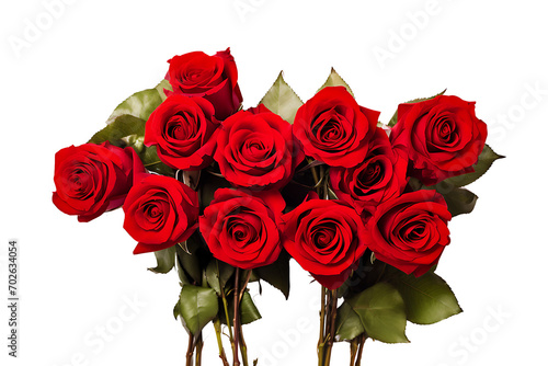 Beautiful wedding bouquet of love red rose flower white isolated background