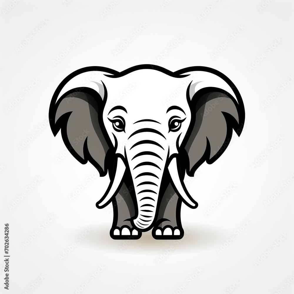 minimalistic logo emblem symbol icon with elephant on white background minimalistic logo emblem symbol icon with elephant on white background