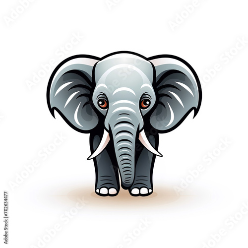 logo emblem symbol with elephant on white background