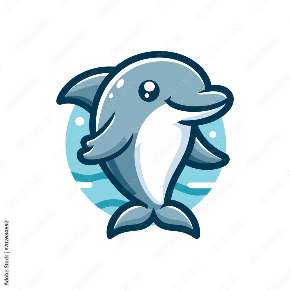 Fototapeta premium cute dolphin mascot logo design