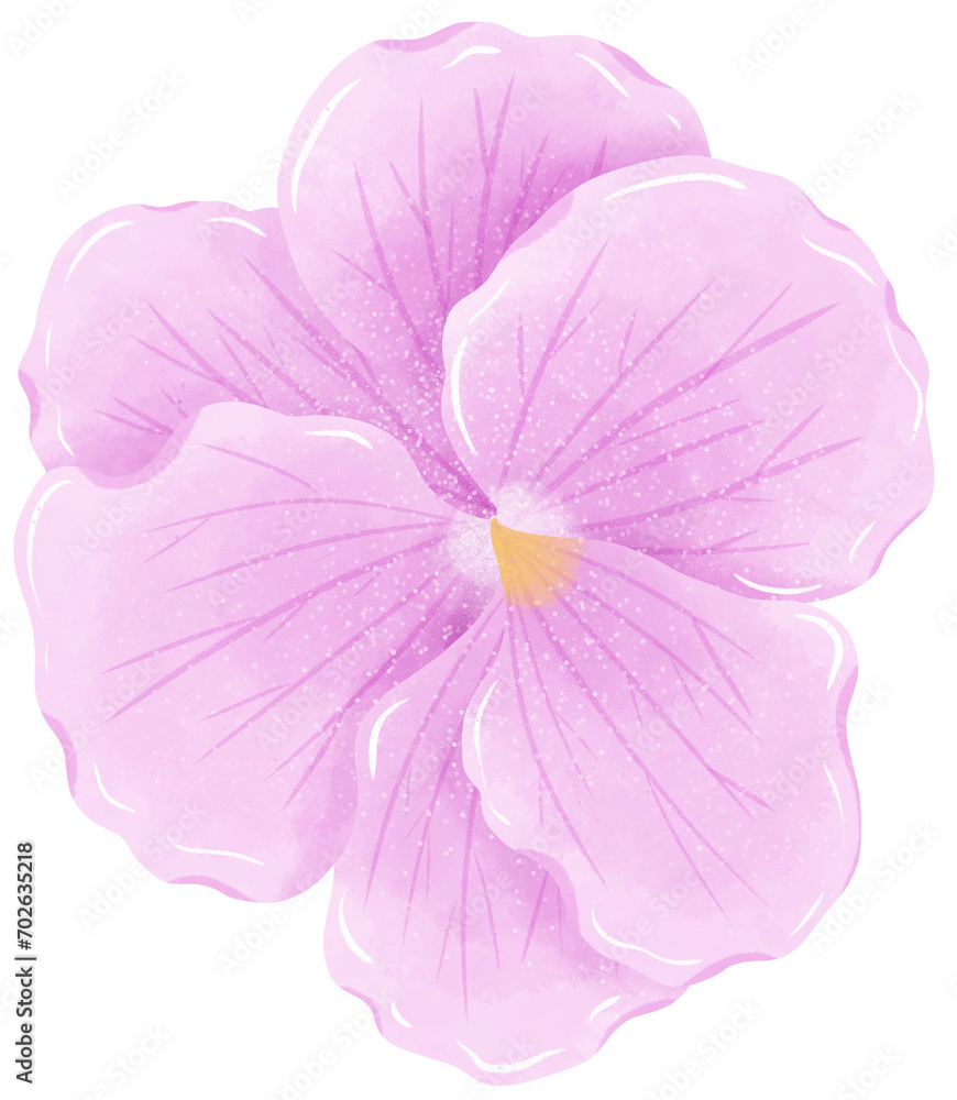 Watercolor hand drawn illustration Violet purple flower for wedding invitation bridal shower greeting card