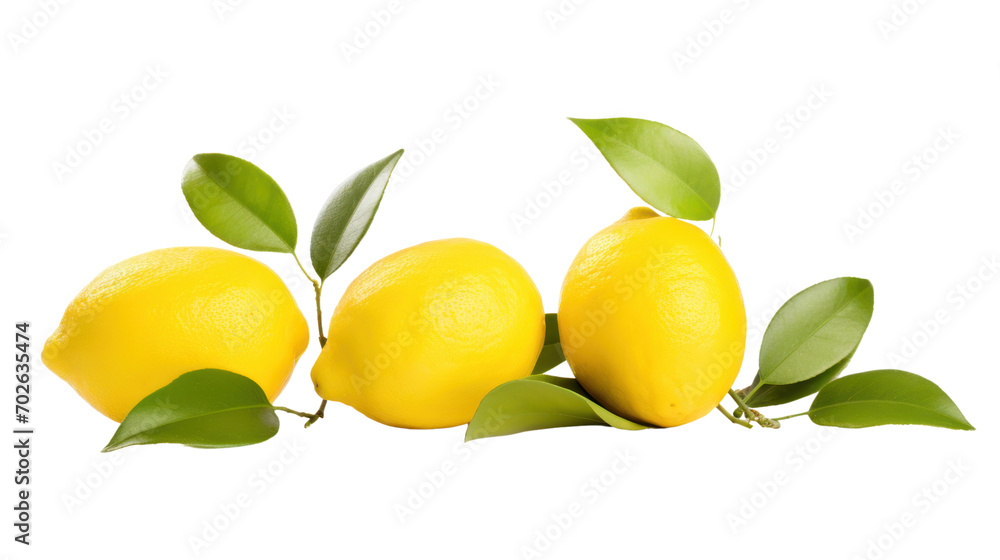 Lemon set isolated on transparent and white background.PNG image.