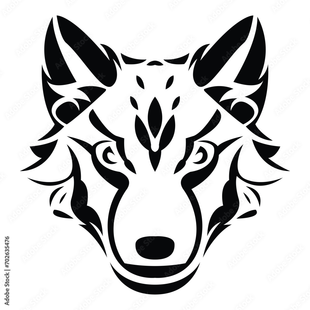simple abstract wolf head logo vector iconic illustration
