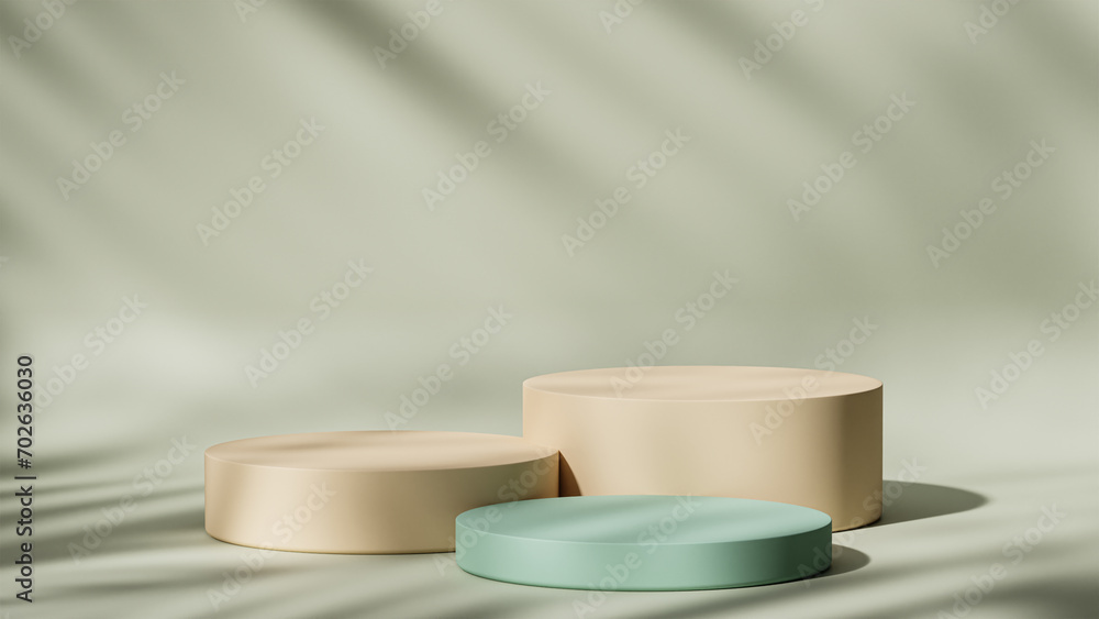green background for product presentation with shadows and light. 3d rendering with podium green background for product presentation with shadows and light. 3d rendering with podium