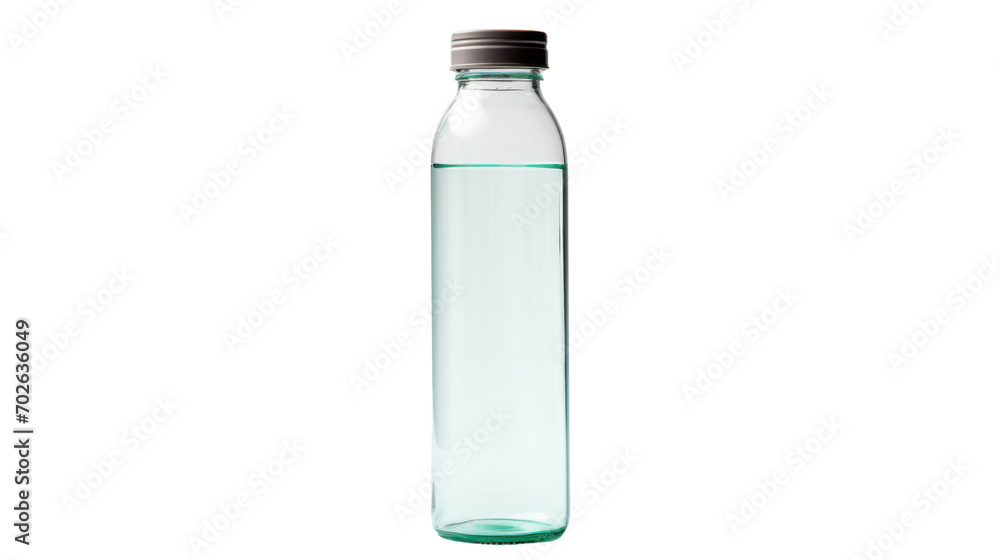 glass water bottle isolated on white background.PNG image. glass water bottle isolated on white background.PNG image.