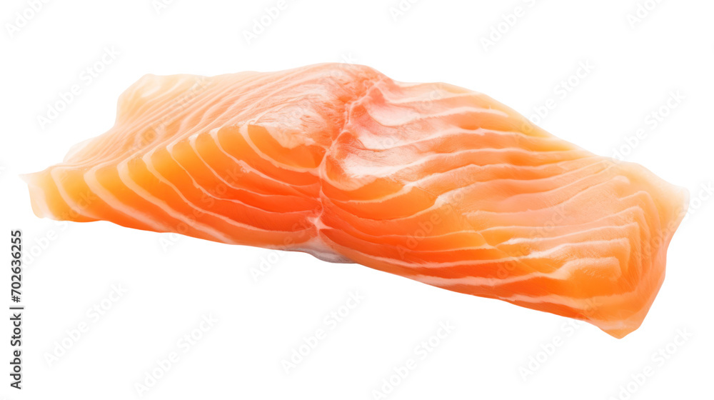 Fresh Salmon fish fillet isolated on transparent and white background.PNG image.