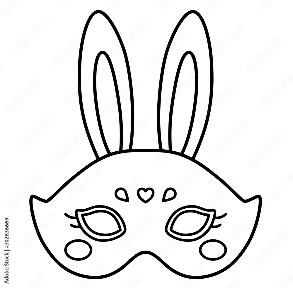 Cute Mardi Gras Mask outline doodle cartoon icon Cute Mardi Gras Mask outline doodle cartoon icon