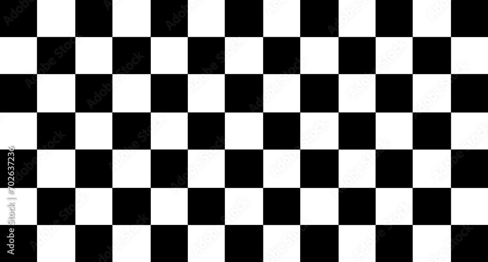 Checkerboard black and white pattern shape - obrazy, fototapety, plakaty 
