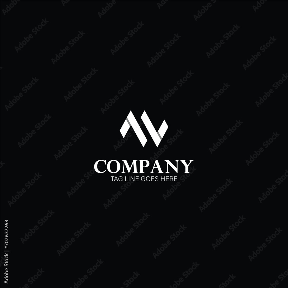 illustration vector graphic of simple, modern, flat, clean, sophisticated, abstract mark, letter mark for initial letter WM logo design