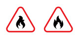 fire flammable warning icon vector design