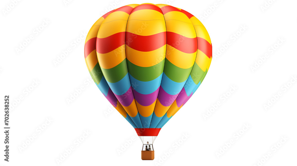 Naklejka premium Realistic colorful hot ballon air on transparent background