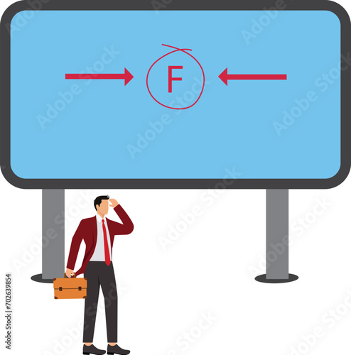 Failure, Report Card, Failure, Educational Test Results, Letter F, Businessman