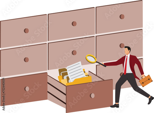 Searching, Administrator, File Illustration, Businessman