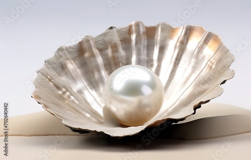 shells containing beautiful and luxurious pearls. generative AI