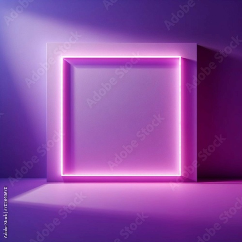 Purple glow minimal abstract background for product presentation, shadow and light from windows on plaster wall