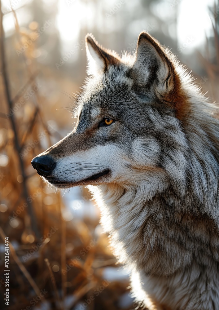 - A wolf's fur, dappled with sunlight, casting captivating shadows and highlights.