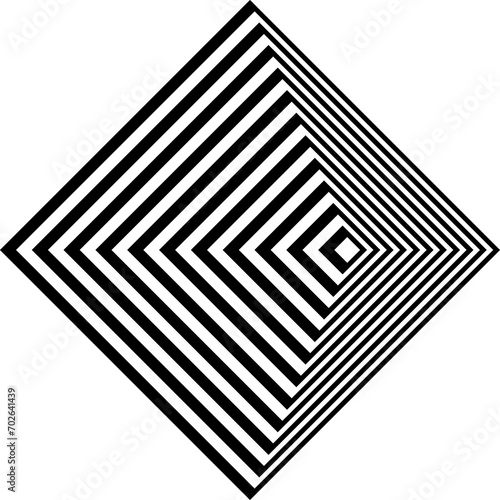 Graphic Element Concetric Square Optical Illusion black symbol