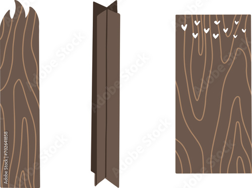 Wooden wick set with hearts and word love for creating a candle at home. Beeswax candles making process.  Candle making tutorial. Vector illustration