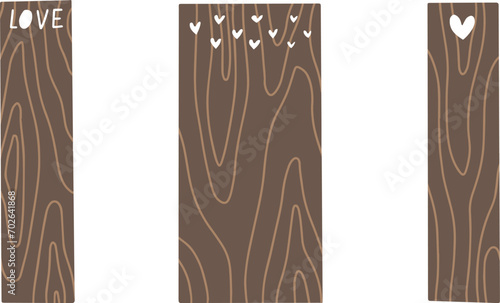 Wooden wick set with hearts and word love for creating a candle at home. Beeswax candles making process.  Candle making tutorial. Vector illustration