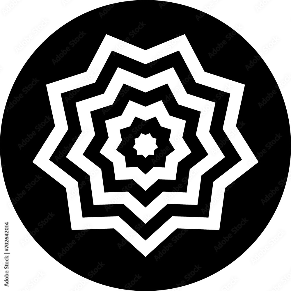 Graphic Element Concetric Optical Illusion  black symbol