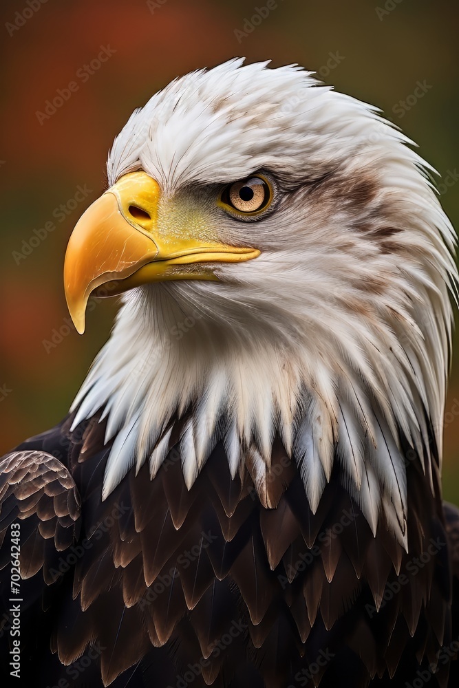 Obraz premium Majestic Gaze: A Close-Up of a Bald Eagle's Piercing Eyes