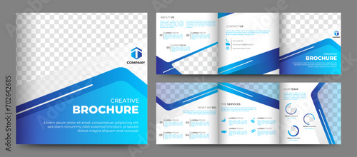 Modern Business square trifold brochure design template. abstract corporate brochure layout shapes for learning, teaching purpose, Education Brochure Template layout. vector
