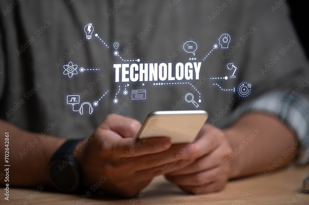 Technology concept,Businessmen using smartphone,Internet connection technology and digital Technology concept,Businessmen using smartphone,Internet connection technology and digital