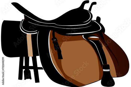 Saddle and stirrups. vektor icon illustation