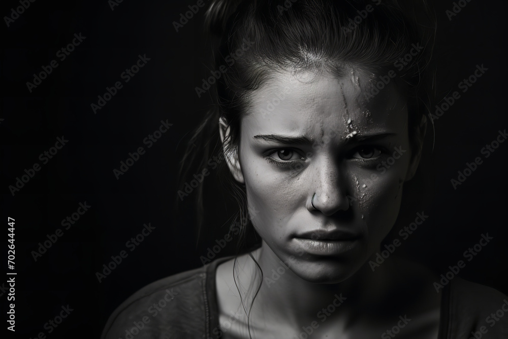 Sad woman suffering with chronic pain Sad woman suffering with chronic pain