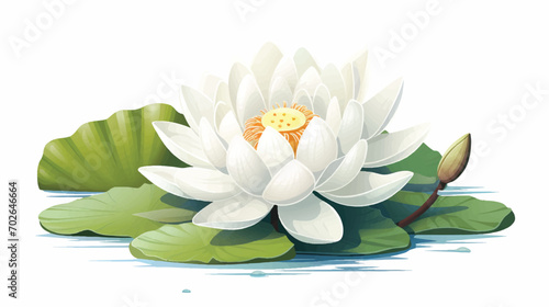 Fototapeta Naklejka Na Ścianę i Meble -  White lotus illustration vector