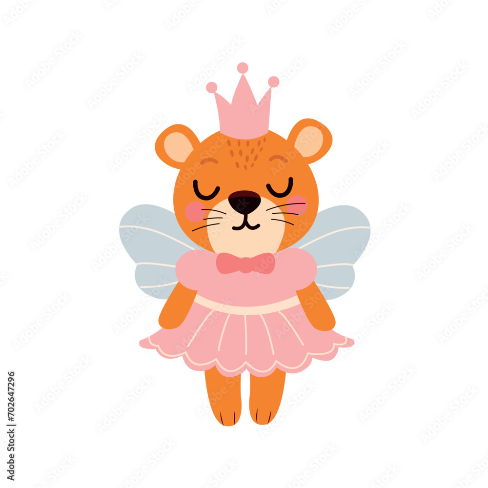 Fototapeta premium сute lion vector illustration in cartoon style. animals