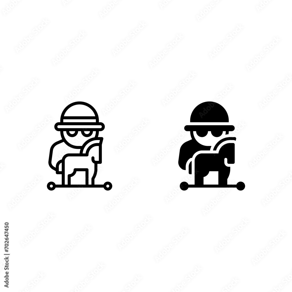 Trojan incognito Icon, Logo, and illustration Vector