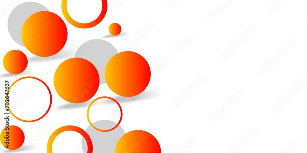 : White background with abstract orange grey circle decoration. Vector illustration for modern presentation background, brochure design, business card background, website slide