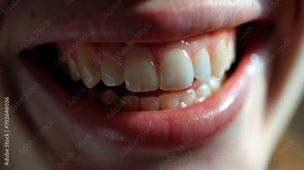 Fototapeta premium A close-up of a woman's teeth