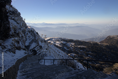 Stairs leading to Kalinchowk temple photo