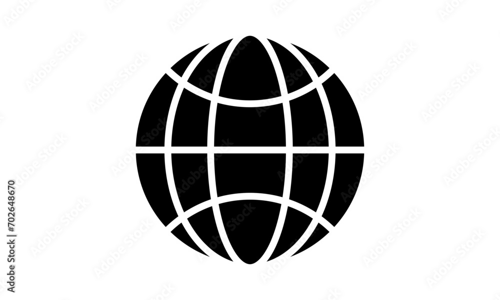 Globe flat icon. World earth globe web Symbol icon Globe flat icon. World earth globe web Symbol icon