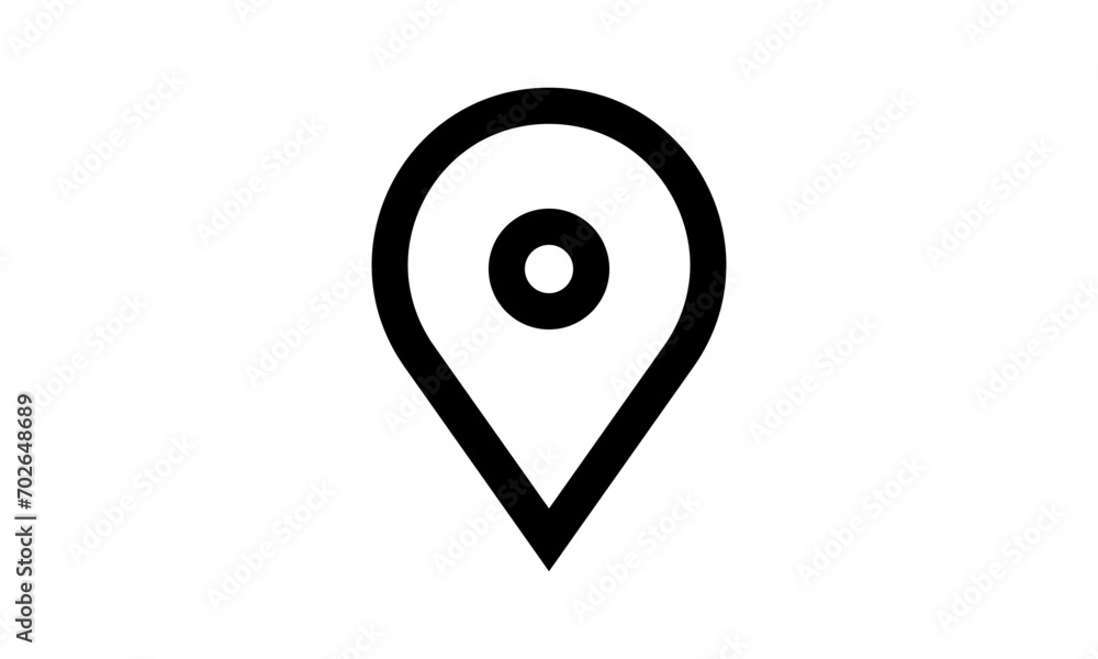 Line art Location pin icon. Location map marker point symbol icon Line art Location pin icon. Location map marker point symbol icon