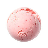 strawberry ice cream scoop , isolated on a Transparent Background.	
