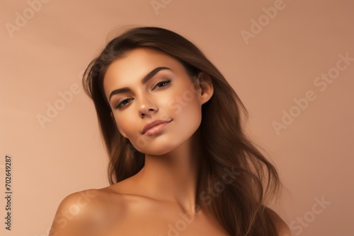 Wallpaper Mural Portrait of beautiful young woman with clean fresh skin. Spa, healthcare. Torontodigital.ca