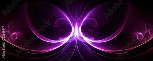  An abstract geometric background featuring purple curvy lines forming a symmetric ornament. © Andrey