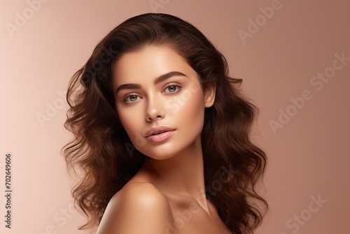 Wallpaper Mural Portrait of beautiful young woman with clean fresh skin. Spa, healthcare. Torontodigital.ca