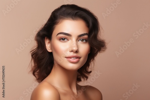 Wallpaper Mural Portrait of beautiful young woman with clean fresh skin. Spa, healthcare. Torontodigital.ca