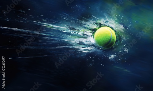 floating tennis ball with white powder splash effect. generative AI © original logo