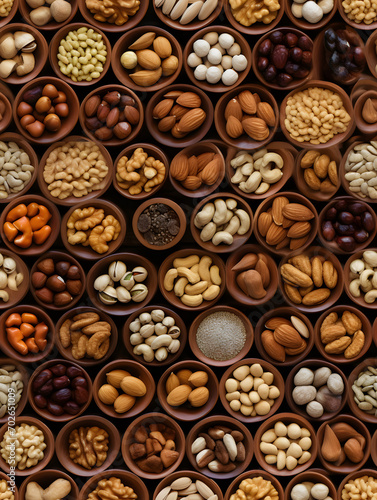 Organic mixed nuts banner with place for text. Assorted nuts: hazelnuts walnuts, pecans, pistachio, almonds, cashews. Healthy food, useful microelements and vitamins. Useful health