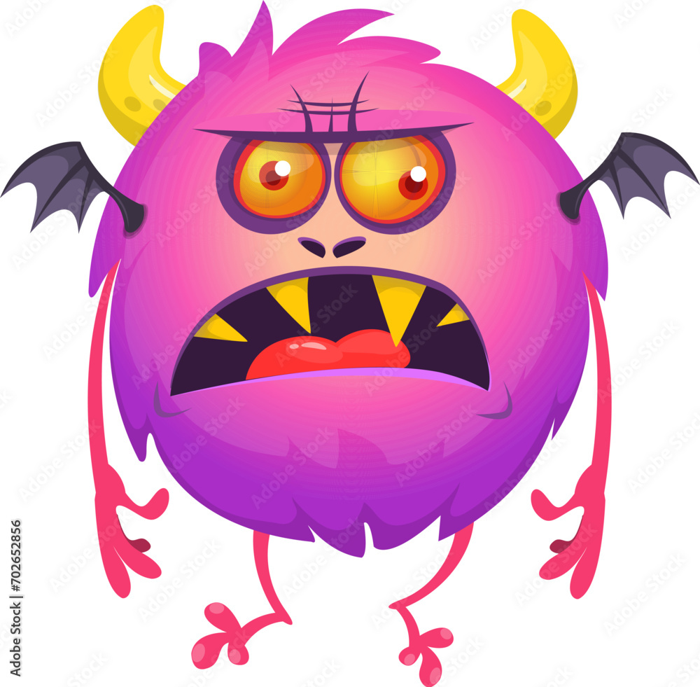 Naklejka premium Cartoon funny monster illustration. Vector icon. Halloween design