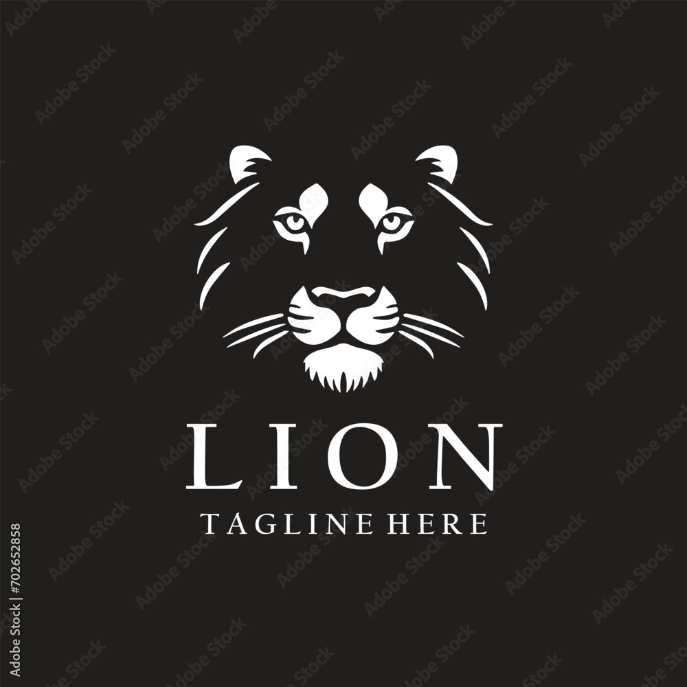 Lion logo design vector template.
